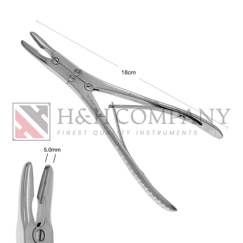 Rongeur Ruskin 5mm, 18cm, Double Action, Curved