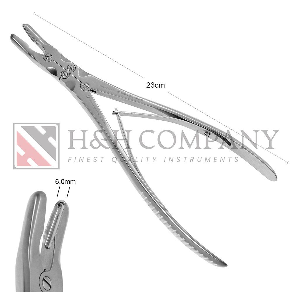 Rongeur Ruskin 6mm, 23cm, Double Action, Curved
