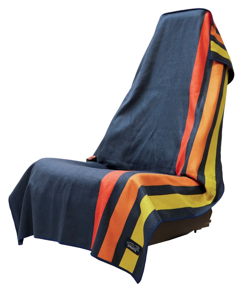 Racing Stripes Car Seat Towel w/ Snaps