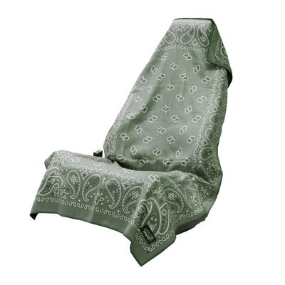 Paisley Probs Green Car Seat Towel Cover w/ Snaps