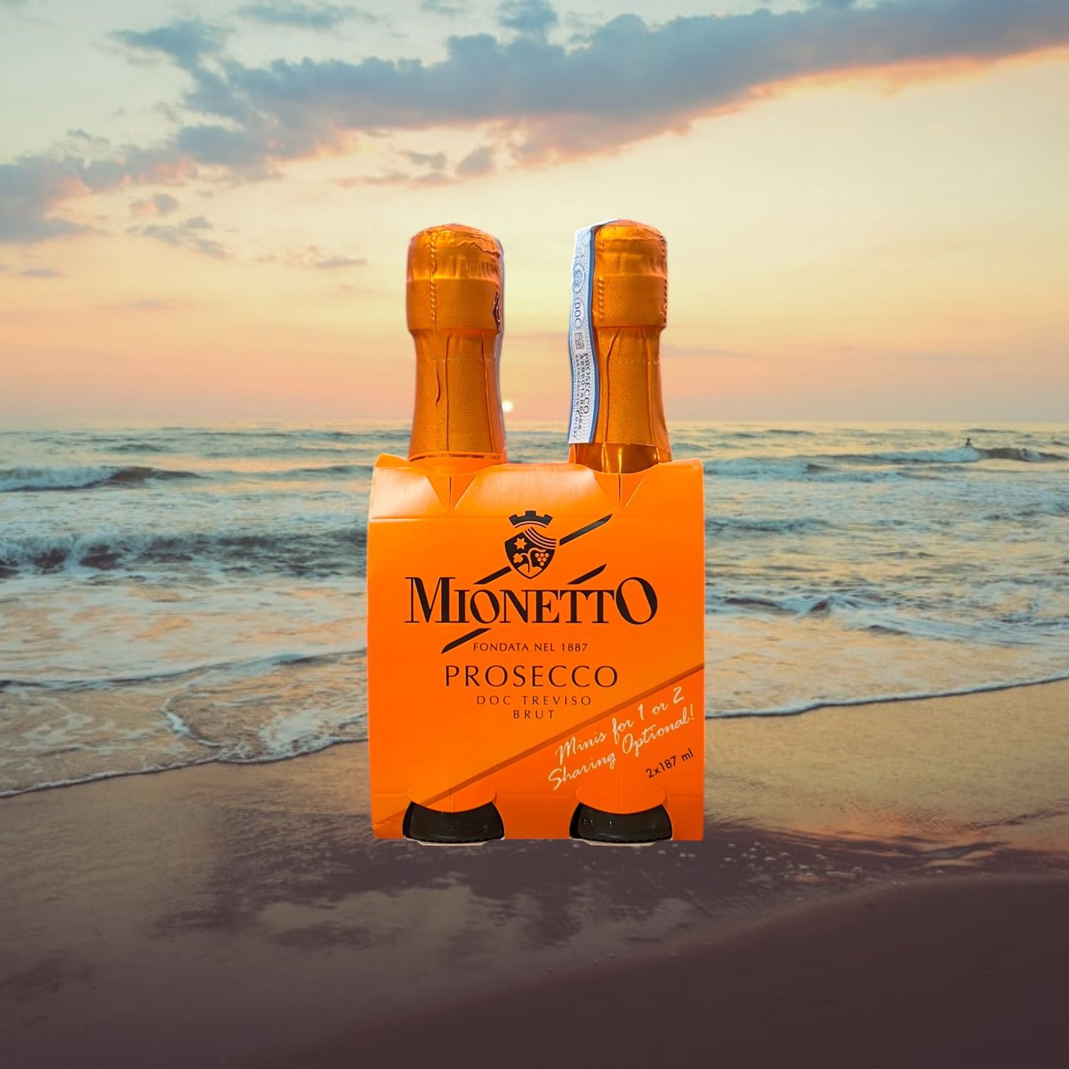 Mionetto Prosecco Brut 187 mL 2 pack