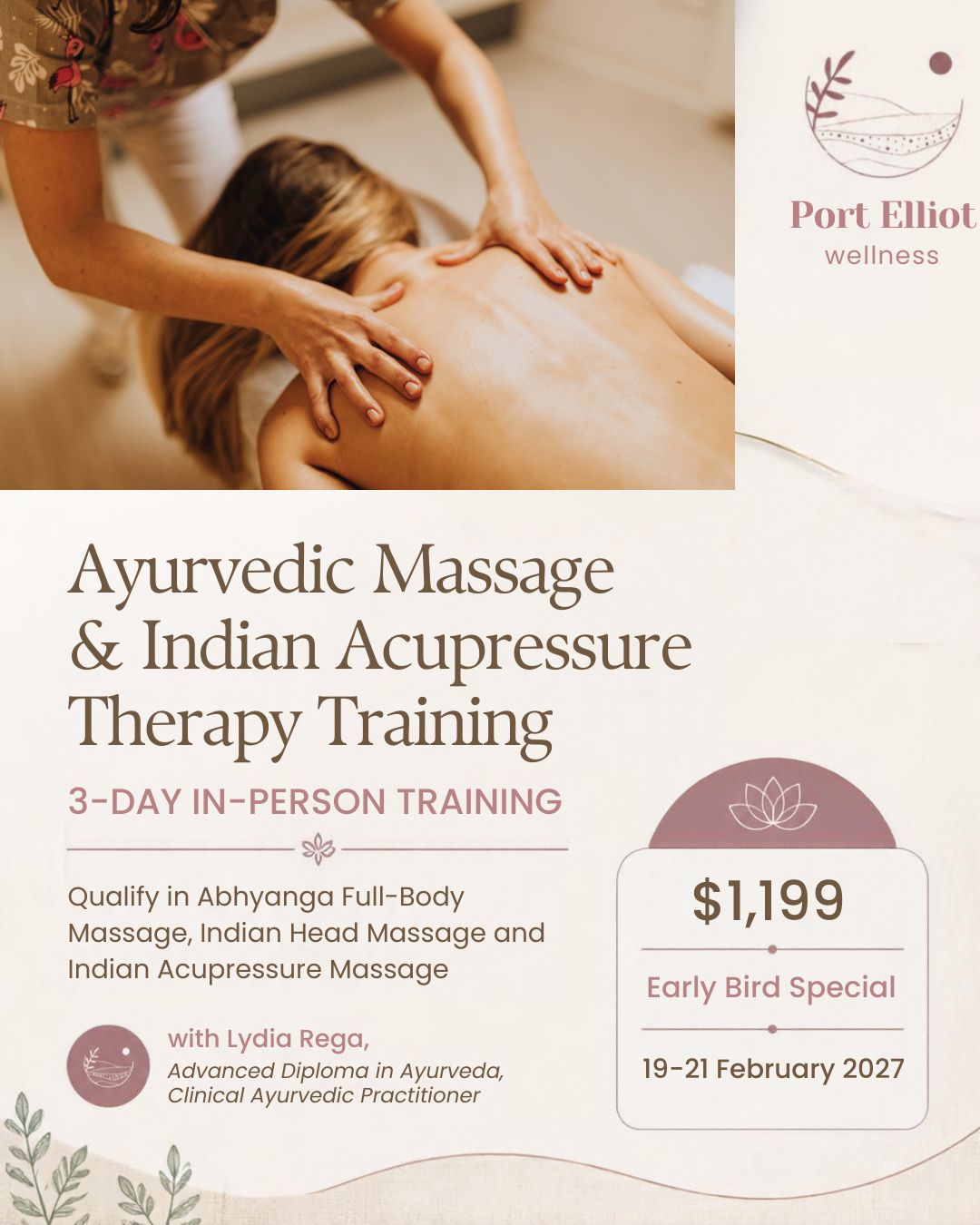 ABHYANGA: Ayurvedic Massage Course Feb 19th-21st [3 Day Course]