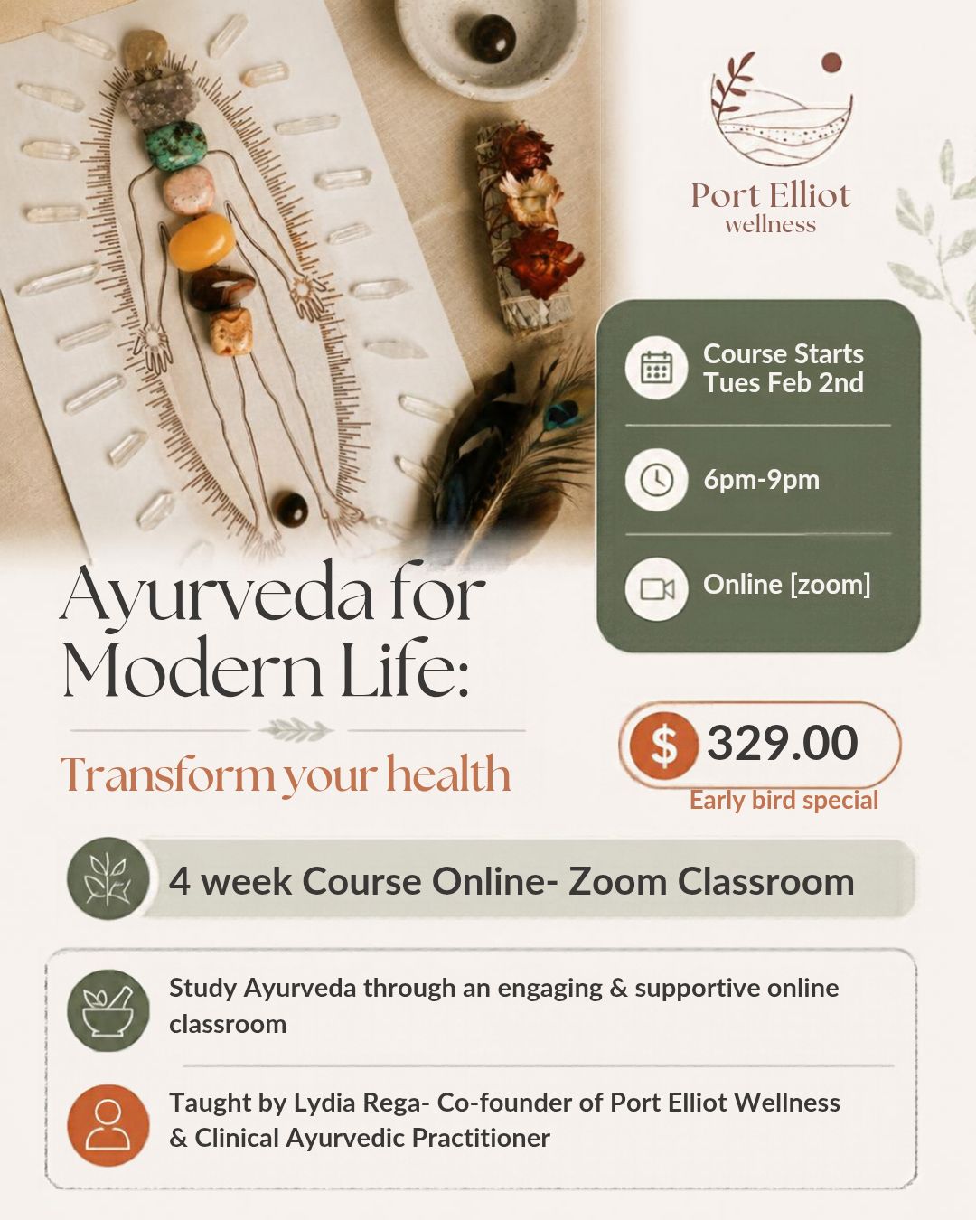 Ayurveda for Modern Life: Transform Your Health [ 4 week online interactive course]