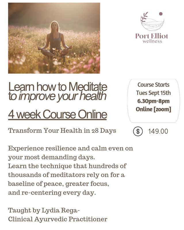 Learn how to Meditate to improve your health- Vedic Meditation Course- ONLINE 