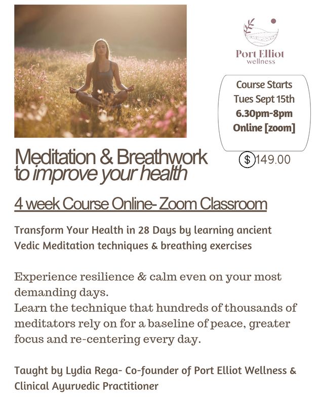 Learn how to Meditate to improve your health- Vedic Meditation Course- ONLINE 