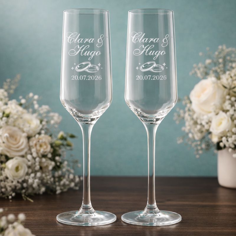 Graverade Bröllopsglas