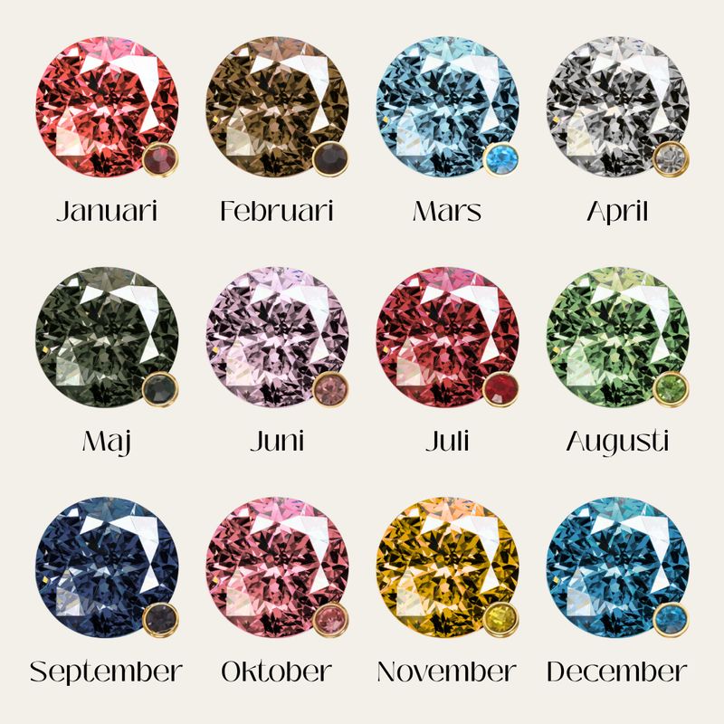 Graverat Halsband Med Månadssten