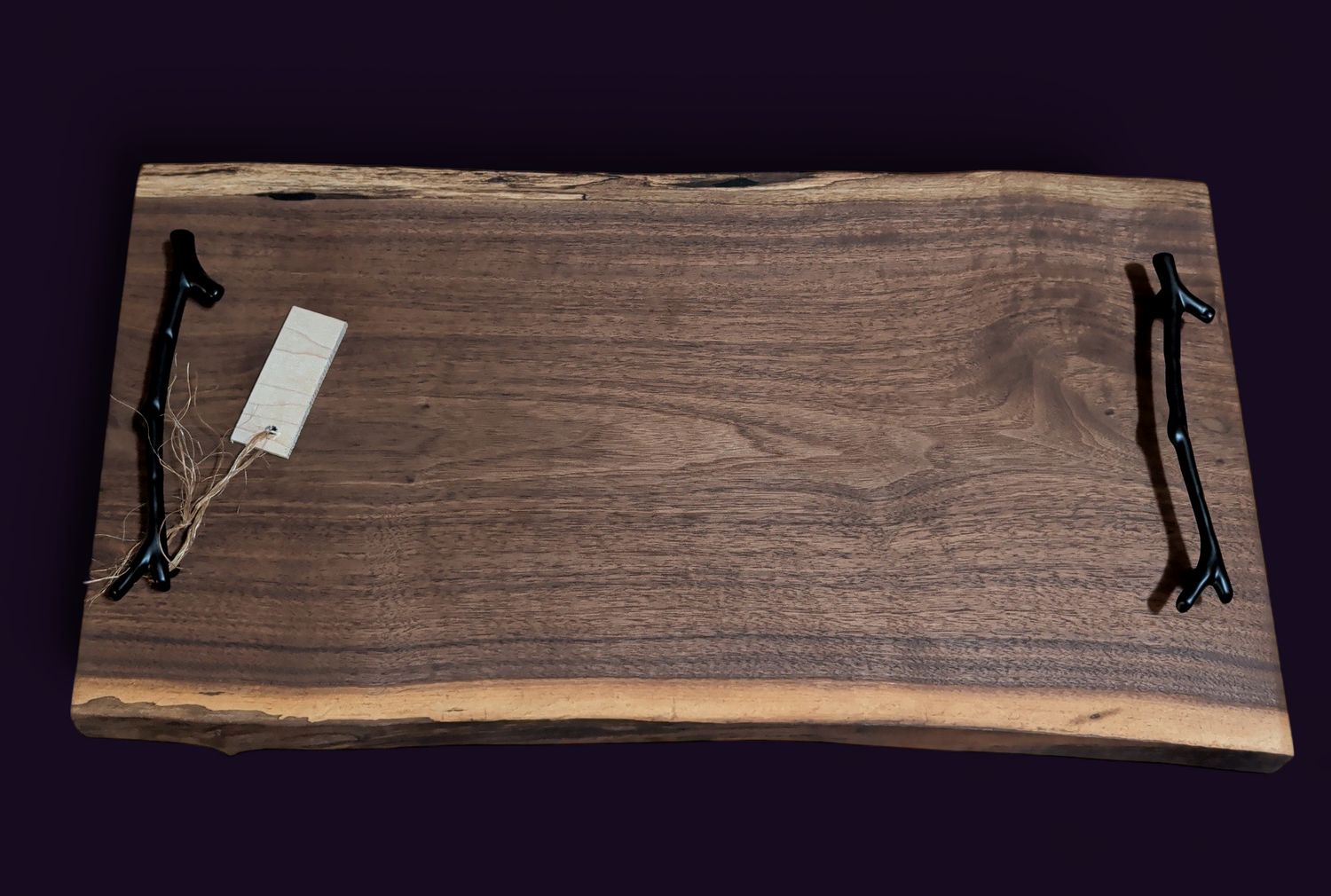 Walnut serving tray black