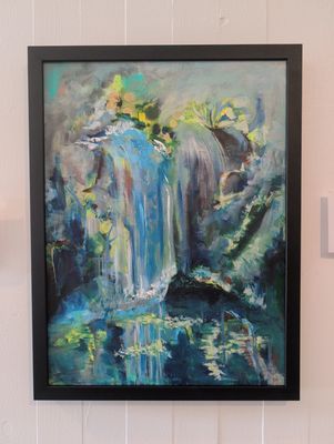 Quiet Below the Falls_16"x20"_Framed Original