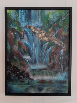 Guided Through the Falls_30"x40"_Framed Original