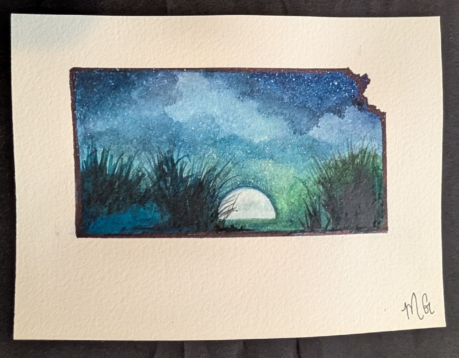 Original Watercolor Flat Card flat card 5x7 and smaller 1