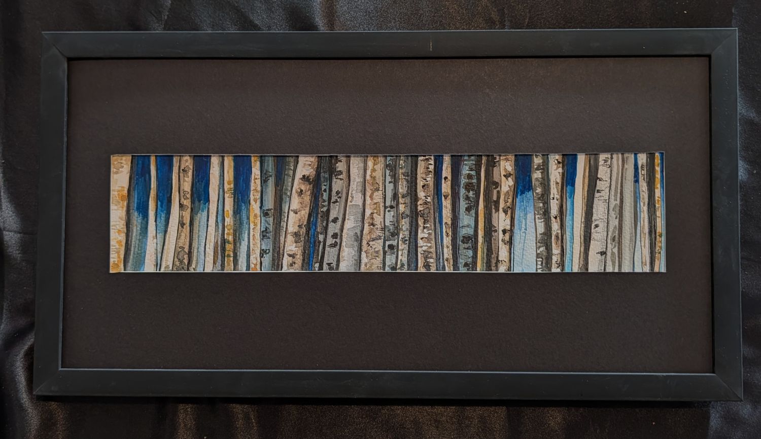 Original Watercolor Forest 14"x2.5"