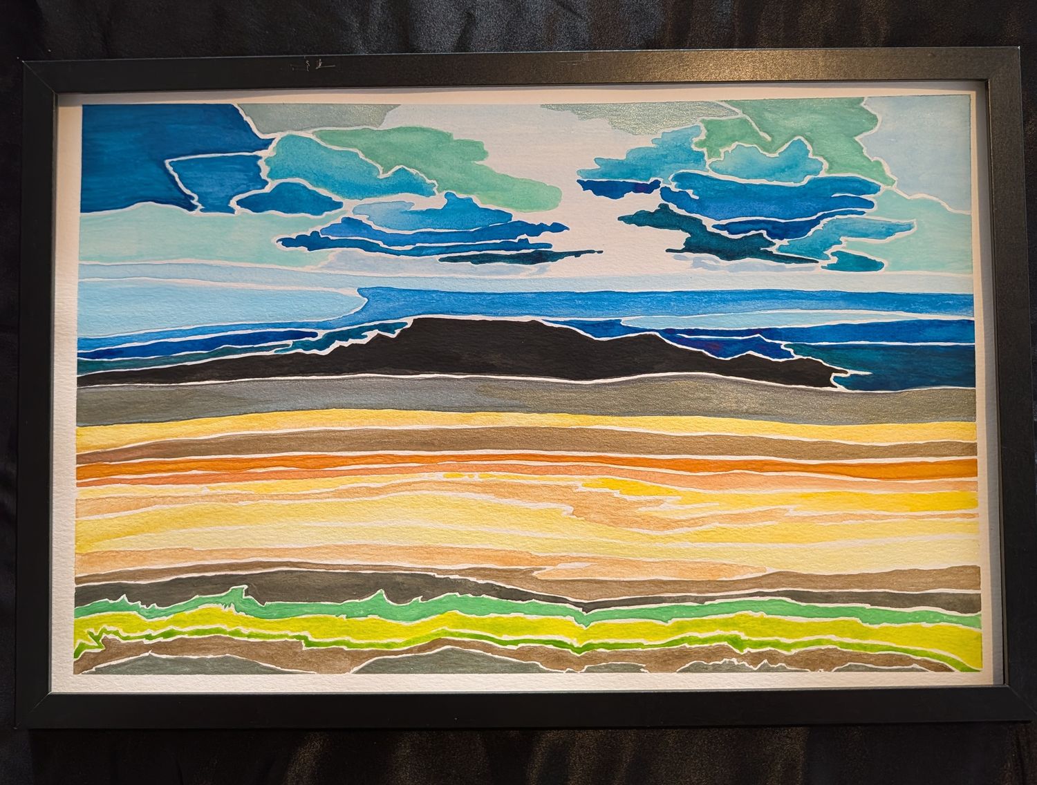 Original Watercolor “Prairie Skies” 16" x10"