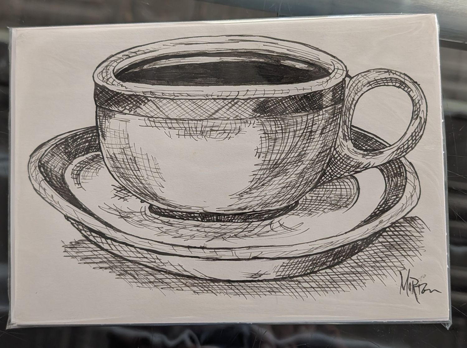 Pin &amp; Ink Coffee Cup 5.5" x 7.75"