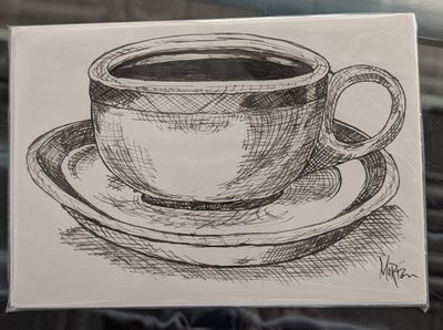Pin &amp; Ink Coffee Cup 5.5" x 7.75"