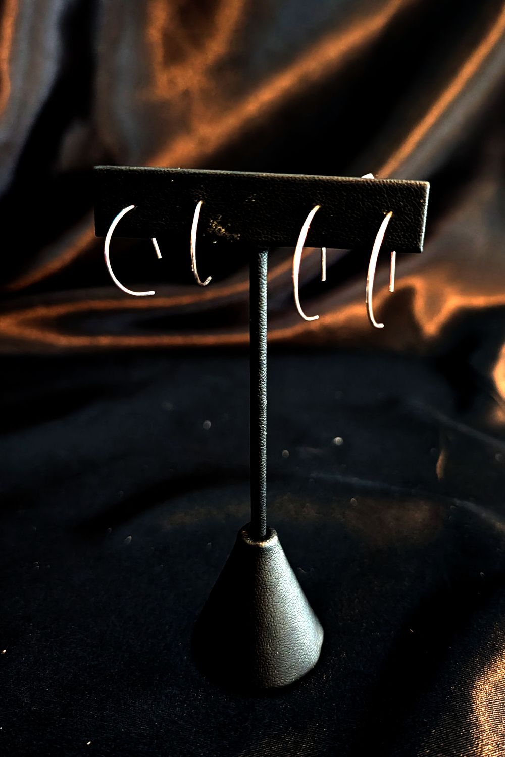 Half Circle and Strait  Sterling Earrings