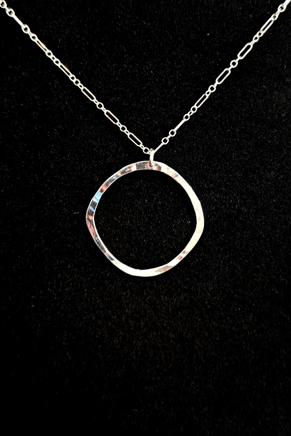 Single Circel Sterling Silver Necklace