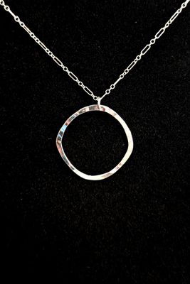 Single Circel Sterling Silver Necklace