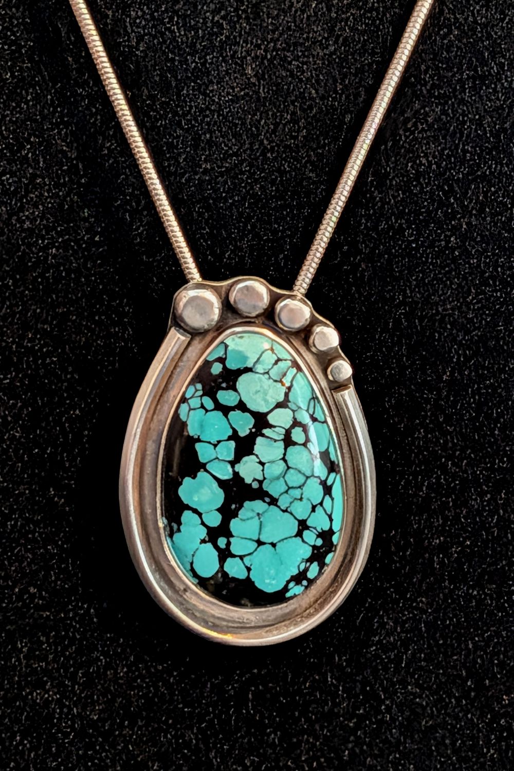 Turquoise Pendent Sterling Silver Necklace