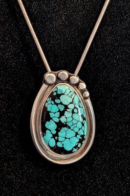 Turquoise Pendent Sterling Silver Necklace