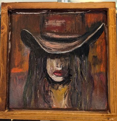 Original Cow Girl painting
