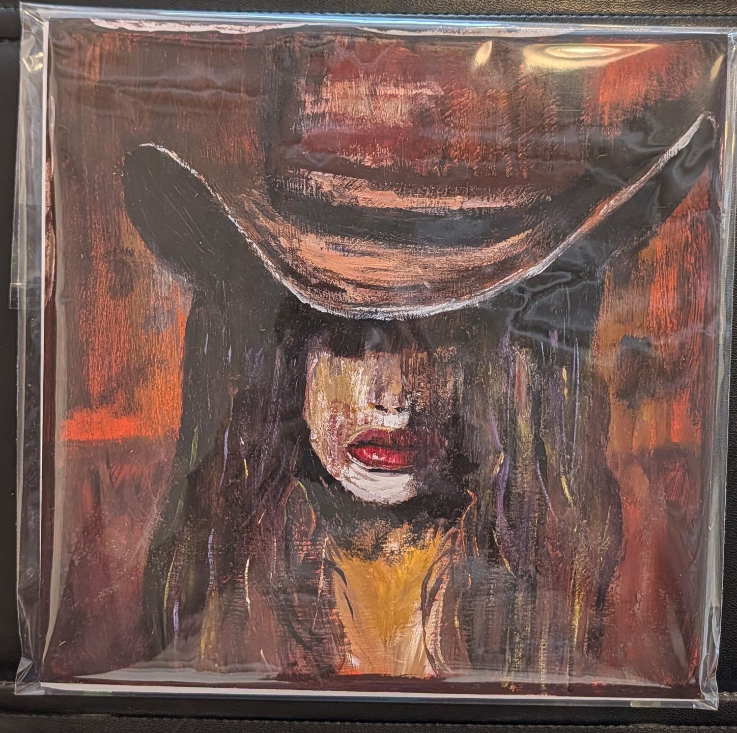 Cow Girl print framed