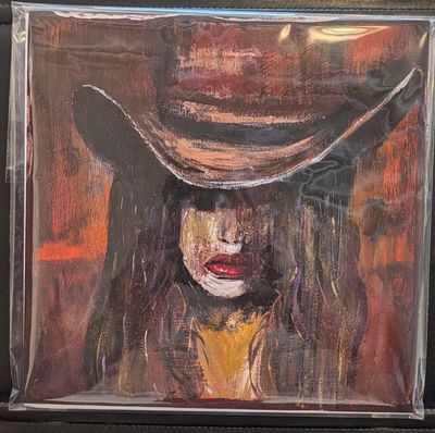 Cow Girl print framed