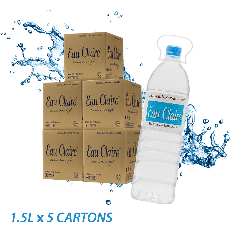 EAU CLAIRE 1.5L x 5 cartons