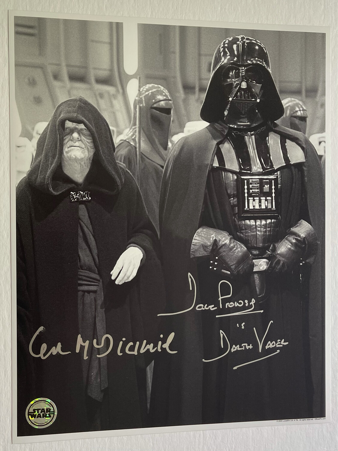 11X14 DARTH VADER PHOTO SIGNED BY DAVE PROWSE AND IAN MCDIARMID