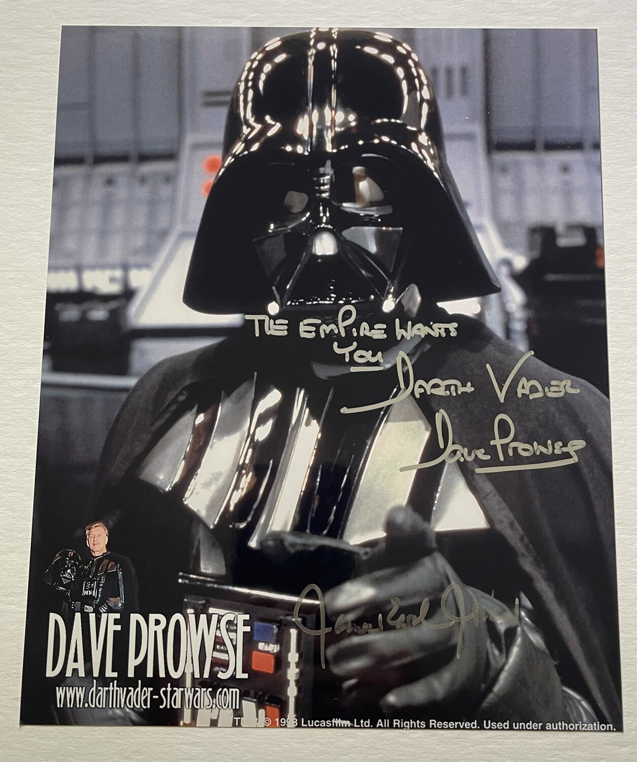 8X10 PHOTO SIGNED BY DAVE PROWSE AND JAMES EARL JONES