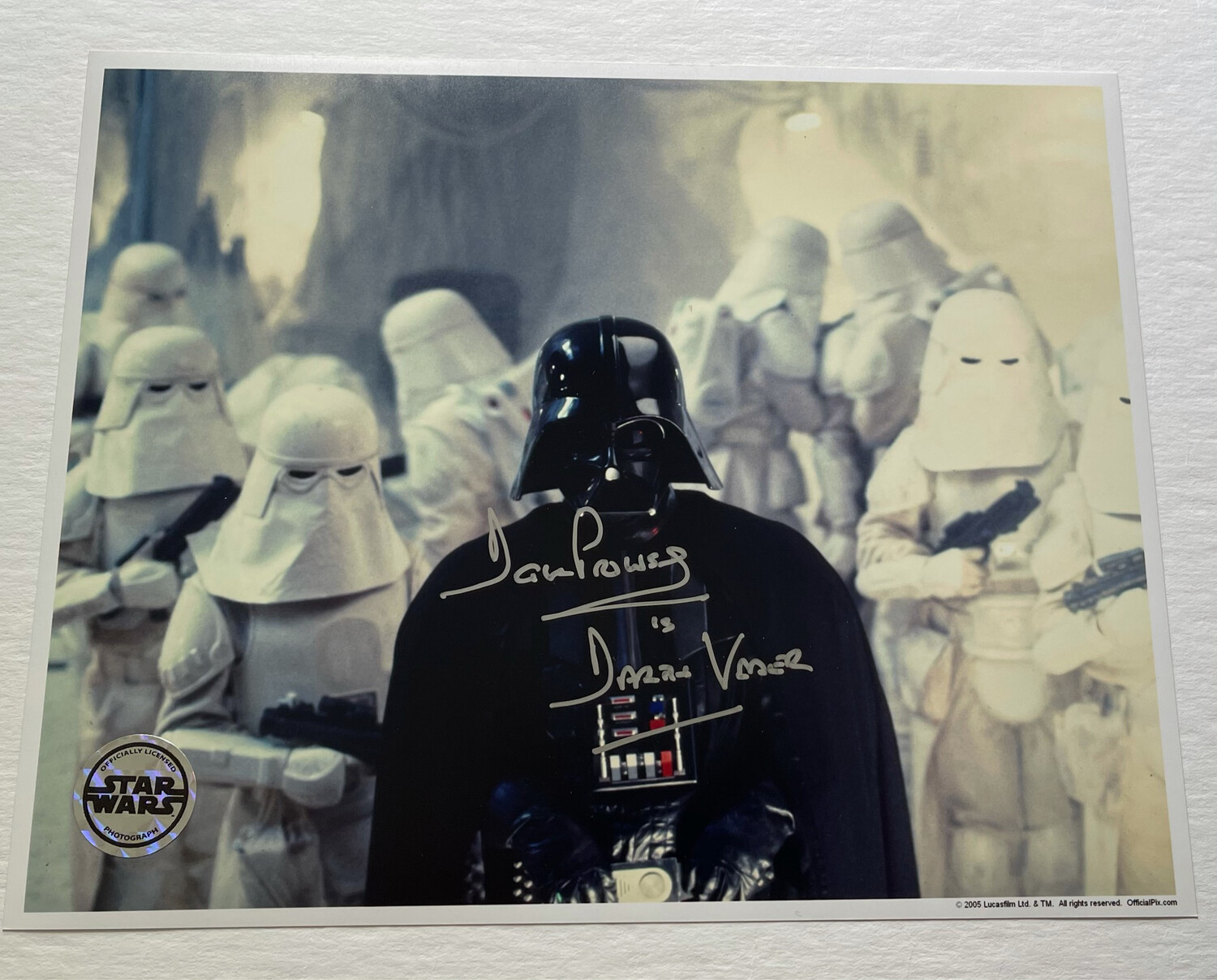 8X10 DARTH VADER PHOTO SIGNED BY DAVE PROWSE