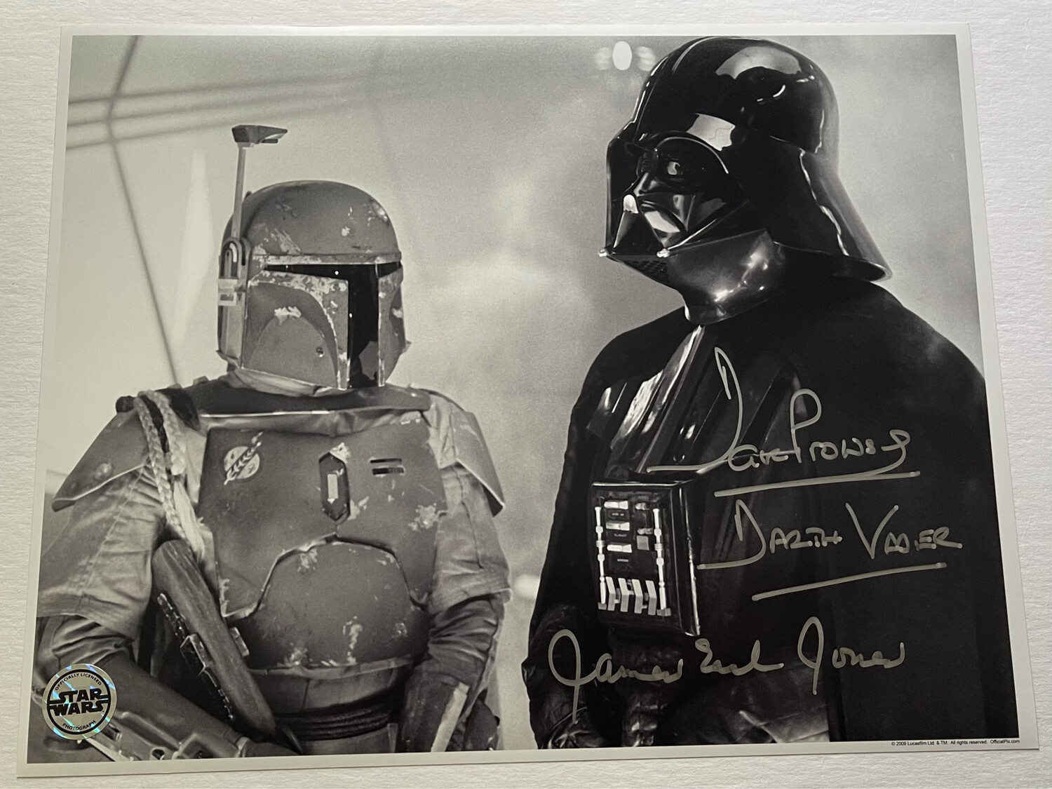 11X14 DARTH VADER PHOTO SIGNED BY DAVE PROWSE AND JAMES EARL JONES