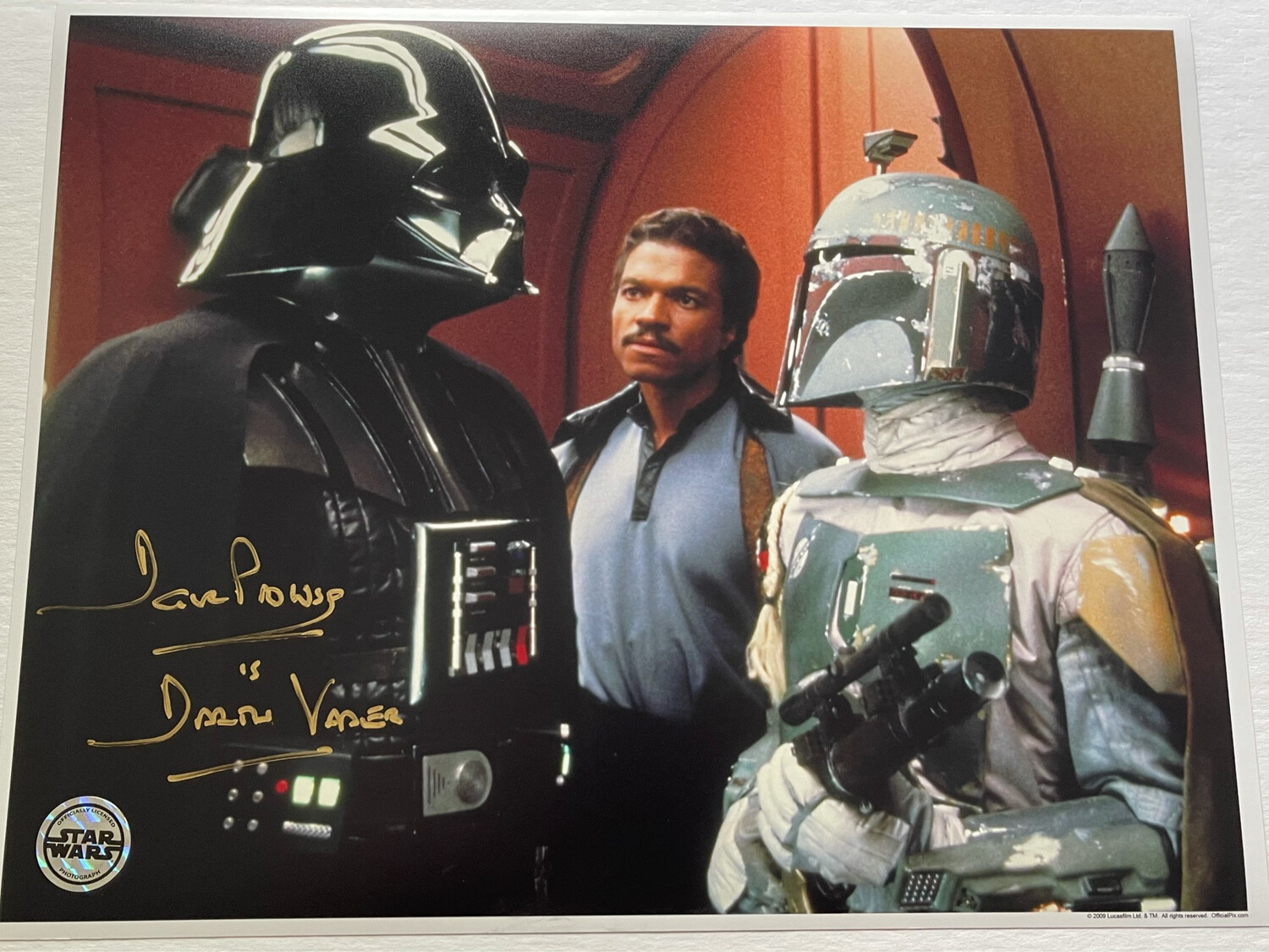 11X14 DARTH VADER PHOTO SIGNED BY DAVE PROWSE