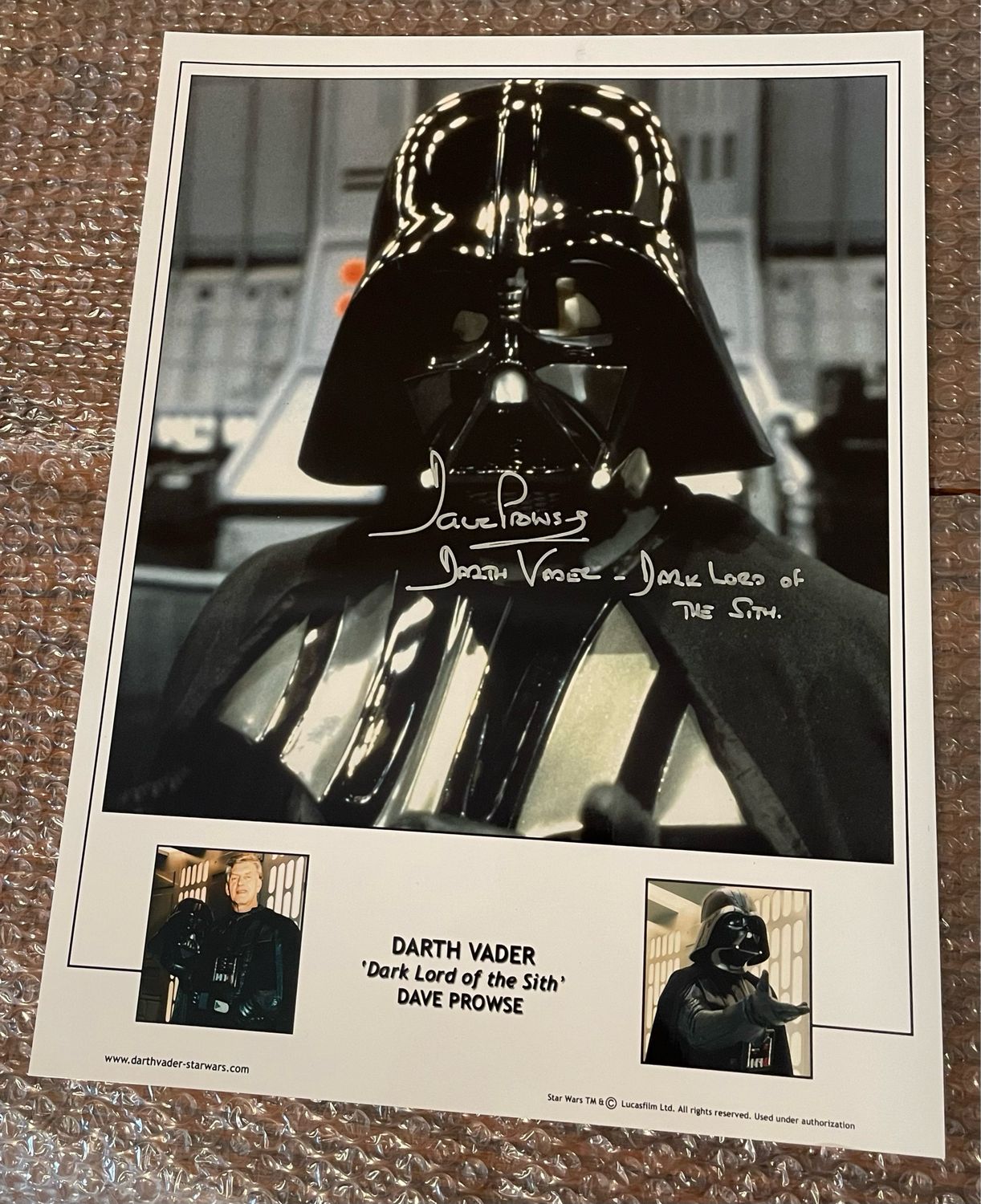 HUGE 16x12 DARTH VADER PHOTO SIGNED BY DAVE PROWSE