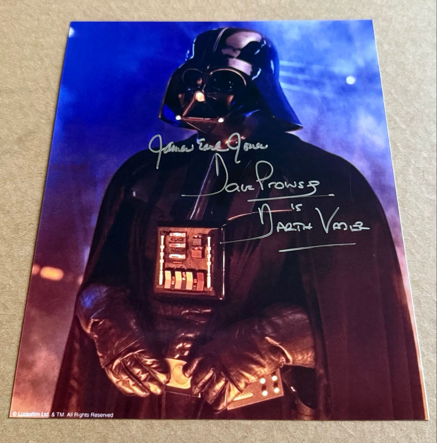 DARTH VADER 8X10 PHOTO SIGNED BY DAVE PROWSE AND JAMES EARL JONES