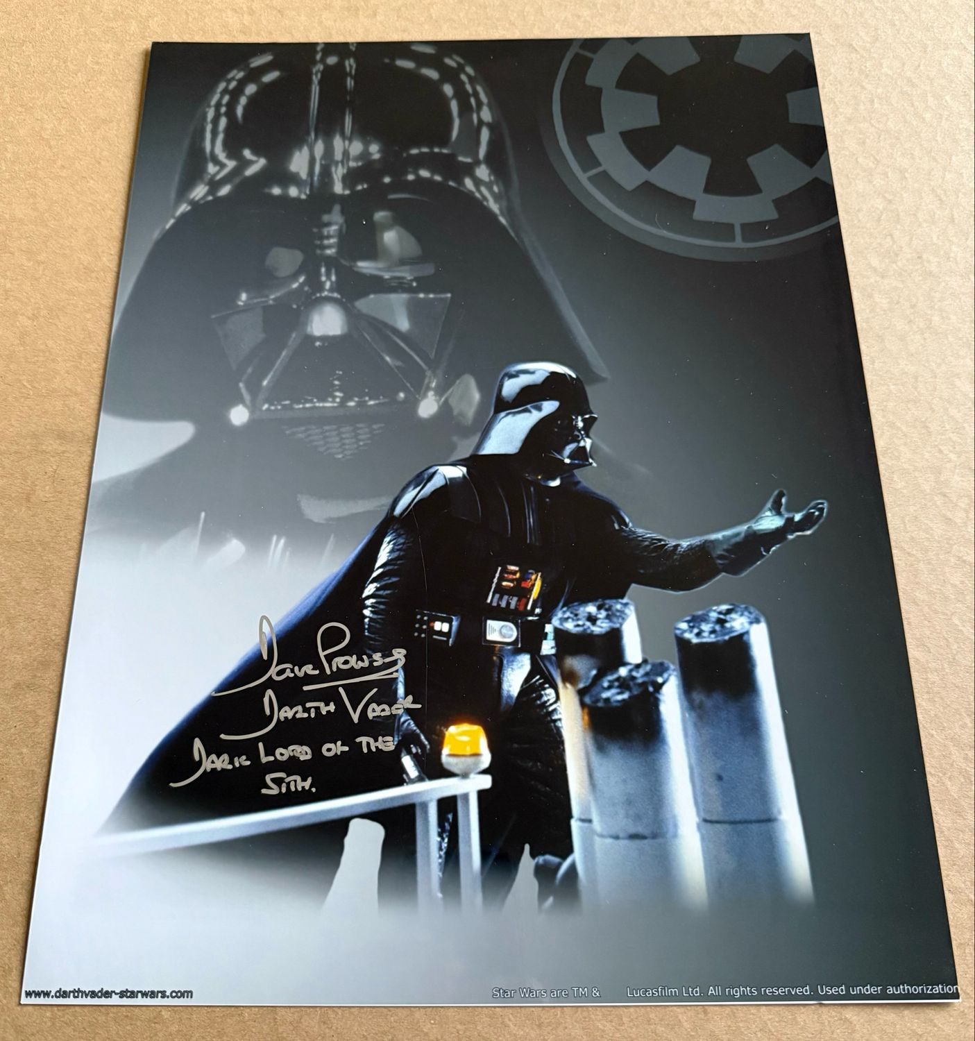 DARTH VADER 16X12 PHOTO SIGNED BY DAVE PROWSE