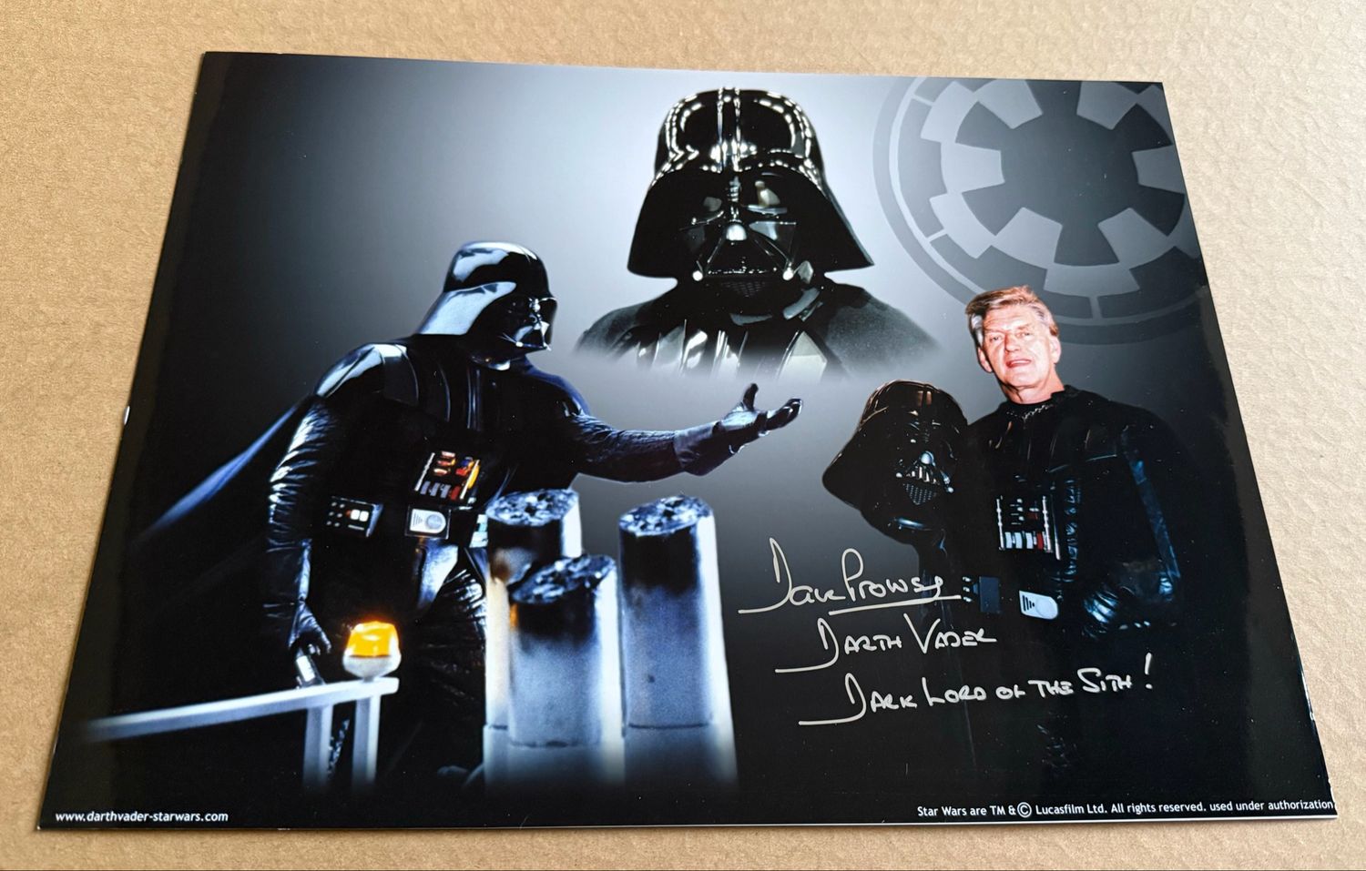 DARTH VADER 16X12 PHOTO SIGNED BY DAVE PROWSE