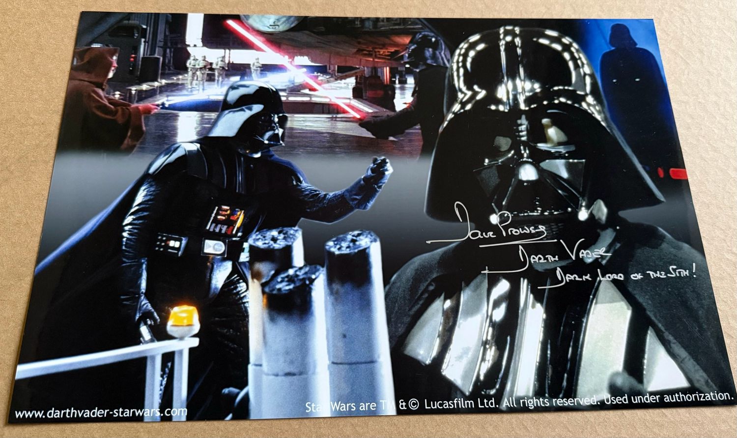 DARTH VADER 18X12 PHOTO SIGNED BY DAVE PROWSE