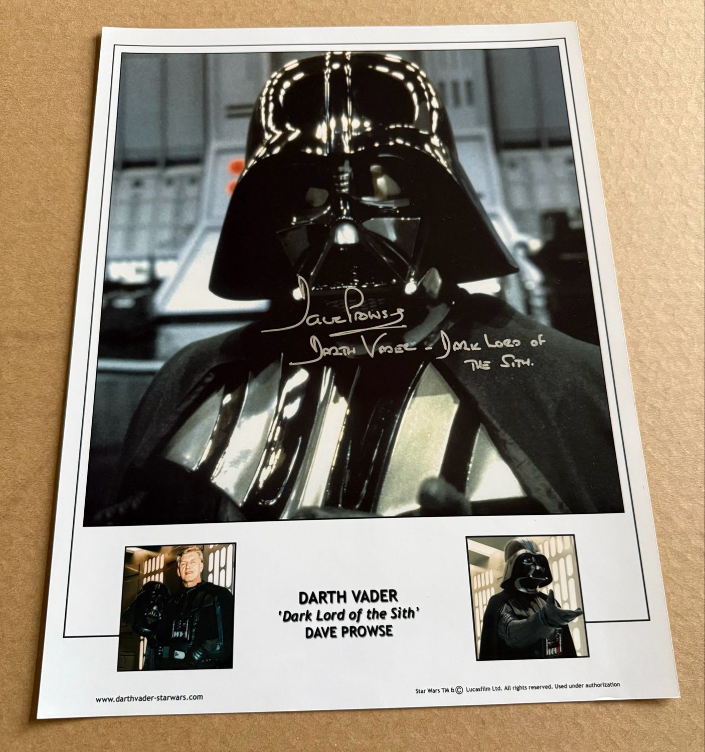 DARTH VADER 16X12 PHOTO SIGNED BY DAVE PROWSE