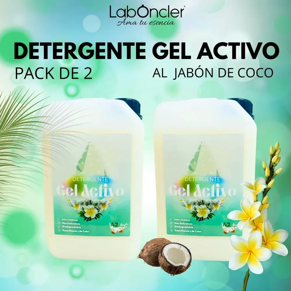 Pack doble Detergente Gel Activo al Jabón de Coco