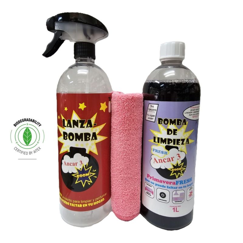 Bomba de Limpieza Fresh 1L + Lanza-Bomba + Bayeta Microfibra