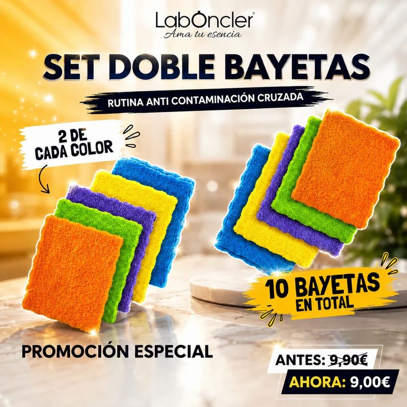 SET DOBLE BAYETAS RUTINA ANTI CONTAMINACIÓN CRUZADA 2 DE CADA COLOR SET DOBLE BAYETAS RUTINA ANTI CONTAMINACIÓN CRUZADA 2 DE CADA COLOR