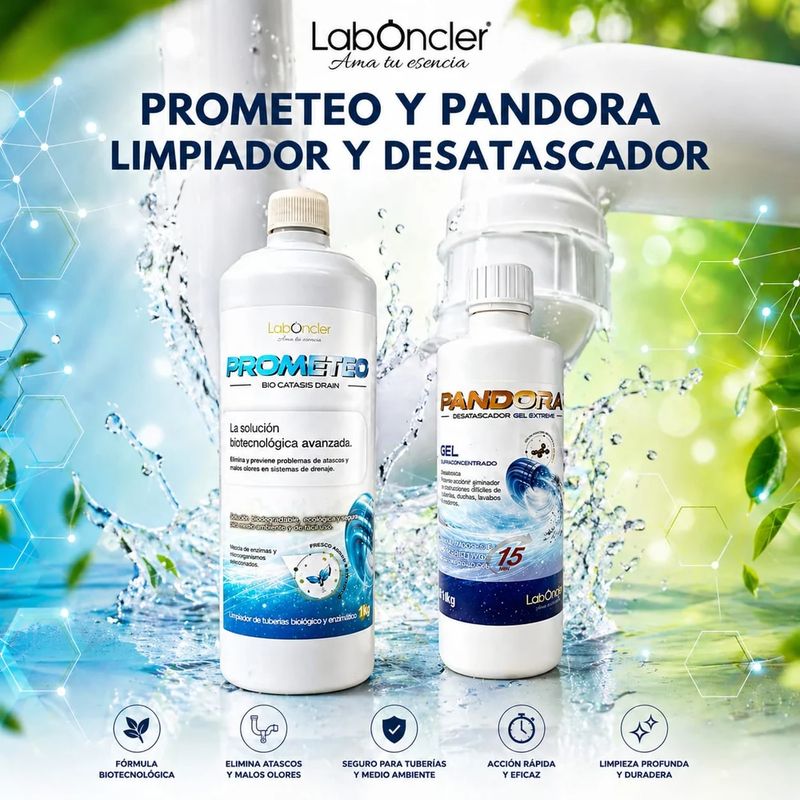 Pack PROMETEO + PANDORA - Limpiador y Desatascador Pack PROMETEO + PANDORA - Limpiador y Desatascador