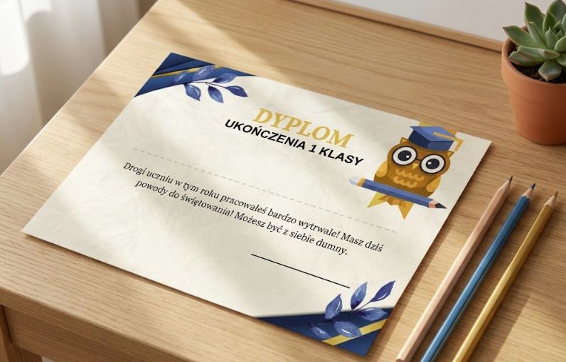 Dyplom "Możesz być z siebie dumny" – Klasy 1-8 | Pamiątka na Lata (PDF)