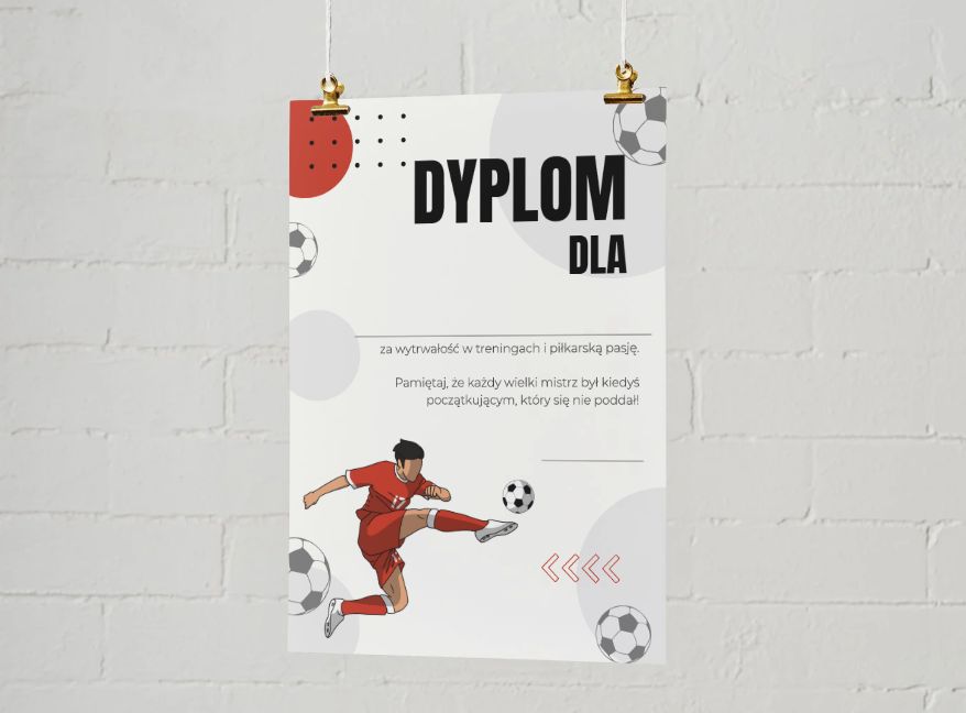 Dyplom Klasyczny, Motywujący (Dla każdego)  | szaro-czerwony (PDF)