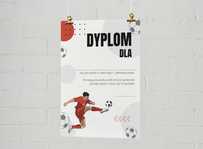 Dyplom Klasyczny, Motywujący (Dla każdego)  | szaro-czerwony (PDF)