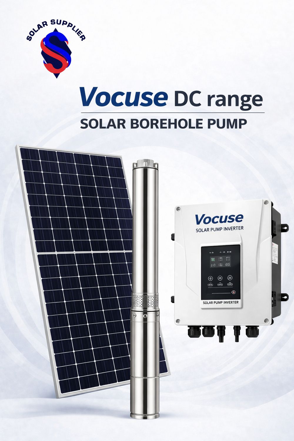 125m Submersible Borehole Solar Water Pump AC/DC. Max 6000L/h.