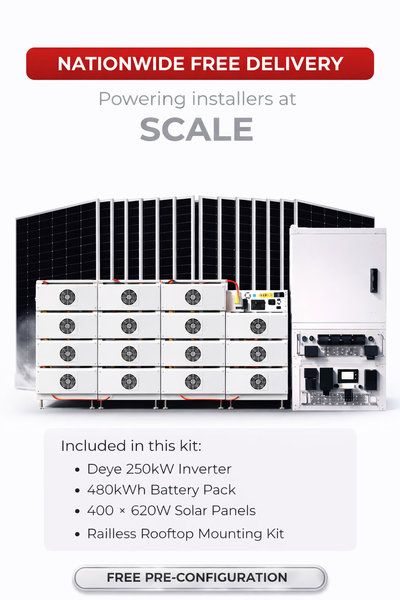 250KW Deye with 480Kwh battery bank + 400x 620W panels