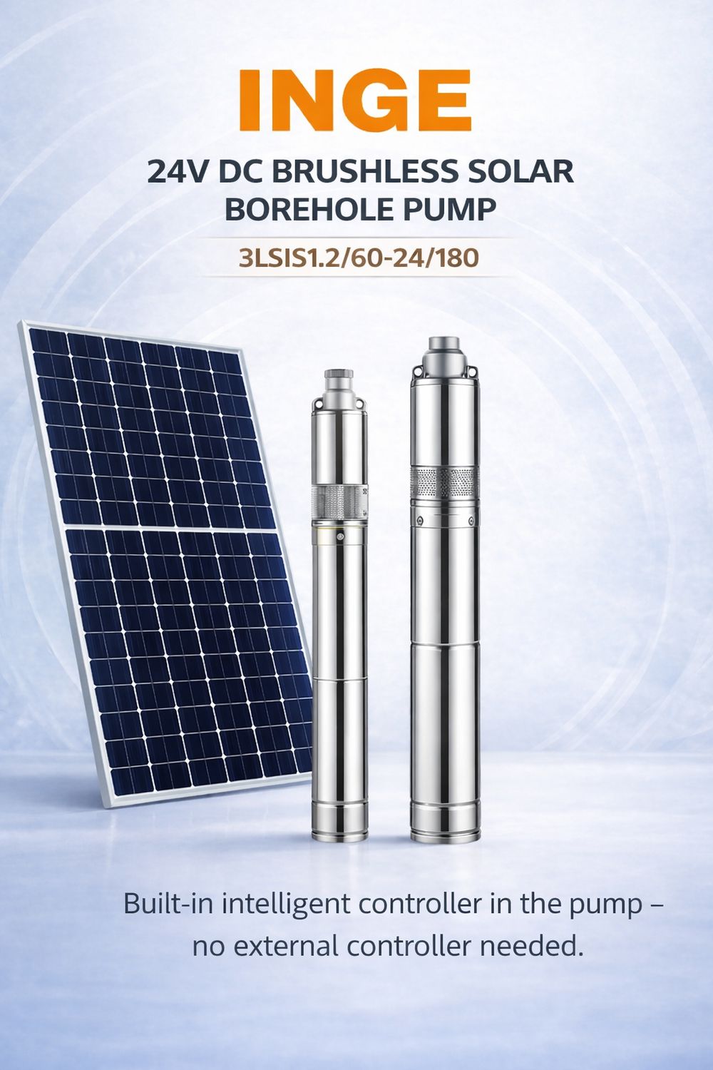 60m, 3000L/h Inge 4 Inch Stainless Steel Screw DC Brushless Solar Pump 48VDC 400W (4LSIS3.0/60-48/400)