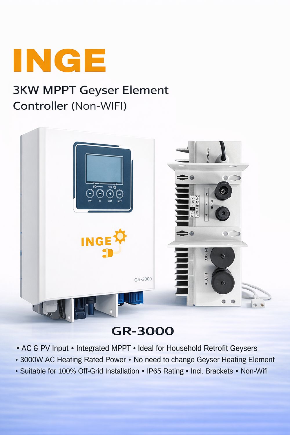 Inge 3KW MPPT Geyser Element Controller (Non-WIFI) (GR-3000)